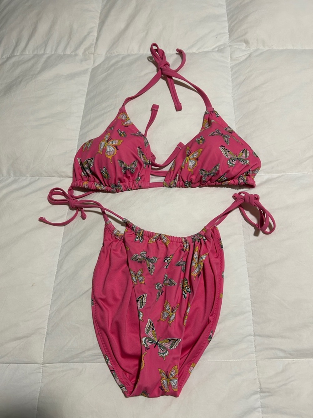 Worn Once Victoria’s Secret PINK Pink Butterfly Print Bikini Set